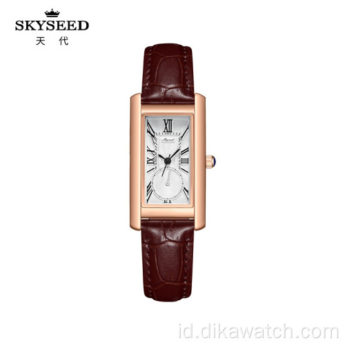 Jam tangan SKYSEED fashion retro wanita jam tangan persegi kecil